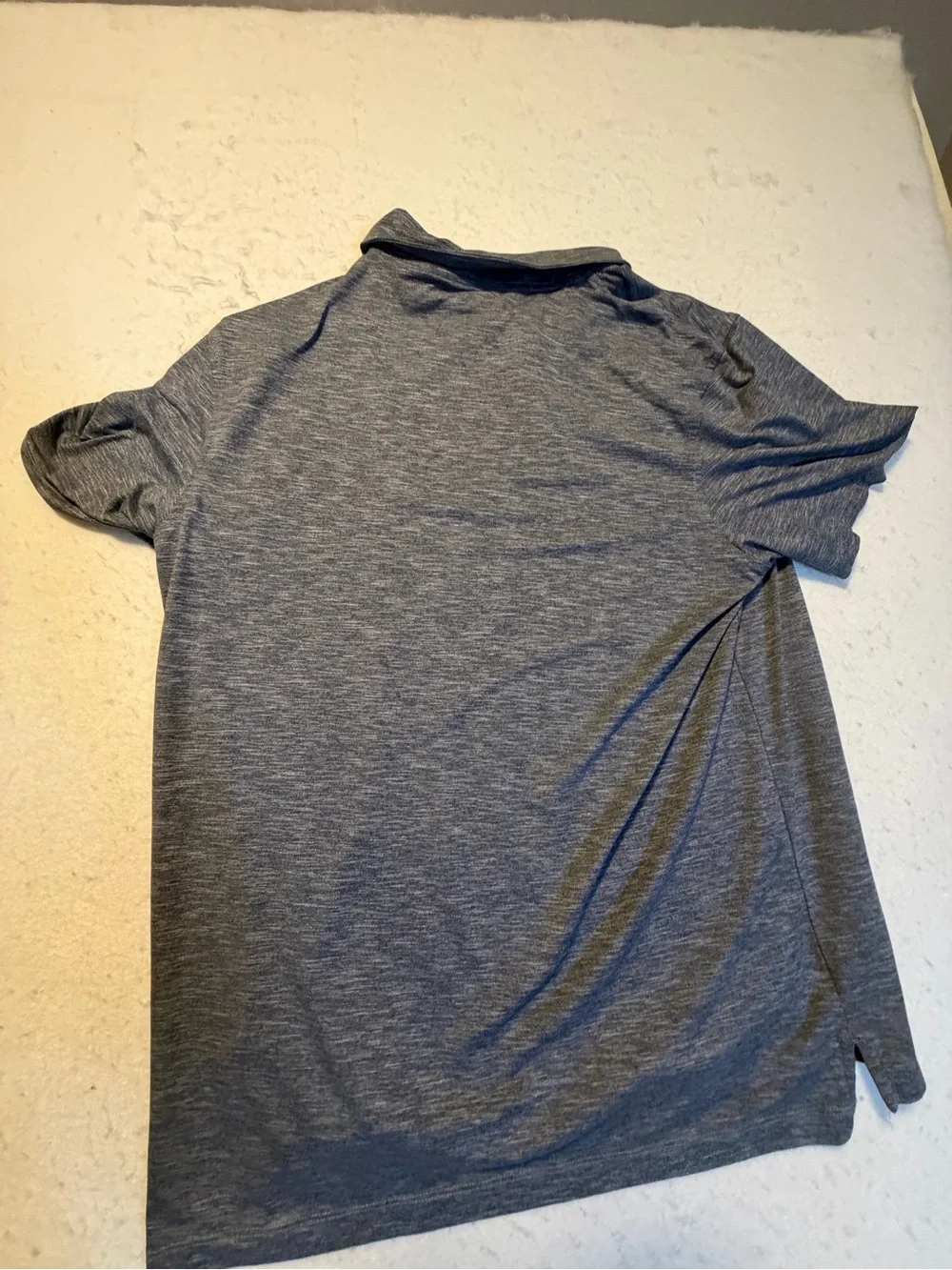 J. Crew Men's Heathered Blue-Gray Polo Shirt